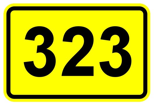 Illustration eines Bundesstra&szlig;enschildes der B 323 in Deutschland	