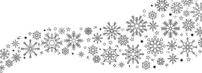 Winter and Christmas background with snowflakes. Christmas background for greeting card. New year and Christmas greeting card. White background. Vector illustration
