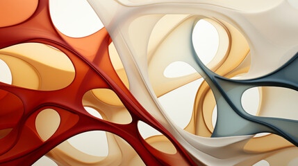 Curved, rounded smooth lines made of plaster. With provests. Interior or wall design. Abstract background