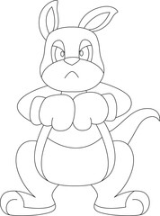 Kangaroo Boxer Boxing gloves Boxing Animal Vector Graphic Art Illustration