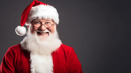 Smiling Santa Claus with copy space