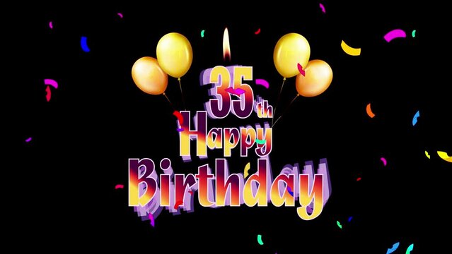 Happy Birthday 35th Celebration Colorfull Fireworks Logo Design Videos