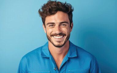 Obraz premium Smiling handsome auto mechanic