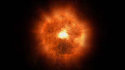 fire flame ball explosion in space, illustration