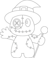 Voodoo Doll Halloween Vector Graphic Art Illustration