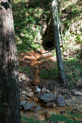 Mining shafts in the area of Devils town, Djavolja varos. During the Middle Ages, real mining took place here and iron ore was extracted, which was used to make tools.