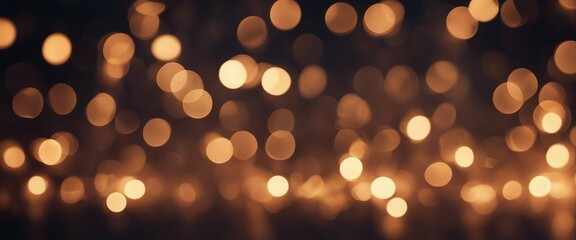 Magical bokeh light pattern on dark background, a dreamy and enchanting texture for festive occasion - obrazy, fototapety, plakaty