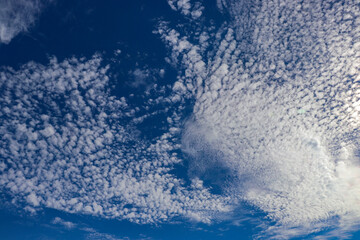 Vast puffy Altocumulus clouds in the sky