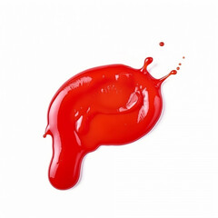 A squirt of tomato ketchup isolated on white background 