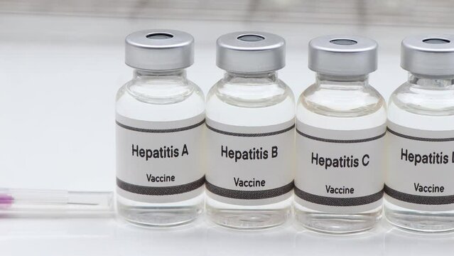 Hepatitis vaccine in a vial, immunization and treatment of infection, scientific experiment