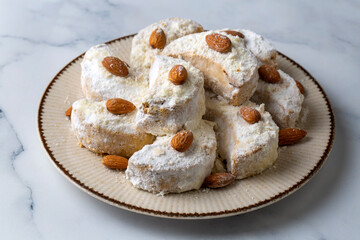 Traditional Kavala cookies with almond