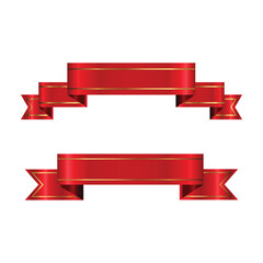 Red ribbon banner template