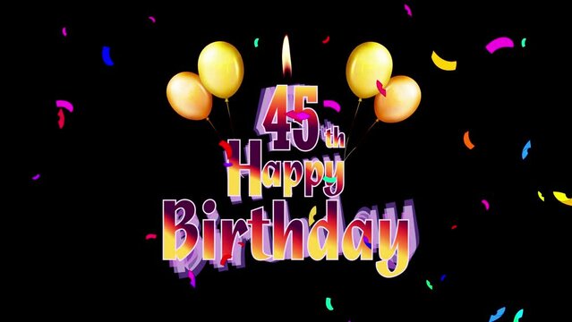 Happy Birthday 45th Celebration Colorfull Fireworks Logo Design Videos