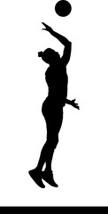 silueta, gente, vector, baile, deporte, voleibol, bola, salto