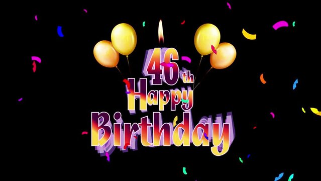 Happy Birthday 46th Celebration Colorfull Fireworks Logo Design Videos