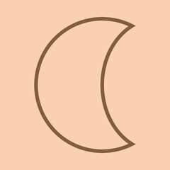 Crescent, Mystic Crescent, Moon, Luna, Lunar. Geometric form, modern shape.