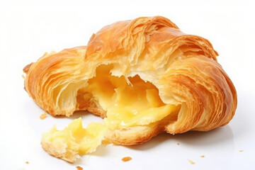 Croissant sweet breakfast snack french bun morning pastry food delicious bakery bread white
