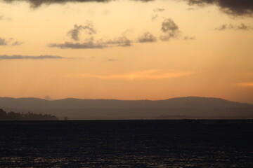 sunset over the river