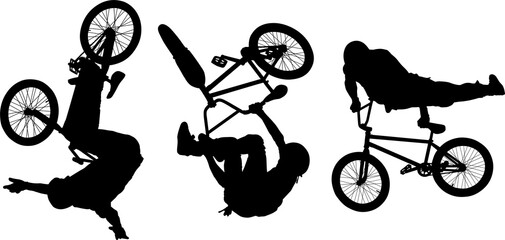 bici, silueta, deporte, ciclismo, ciclista, vector - obrazy, fototapety, plakaty