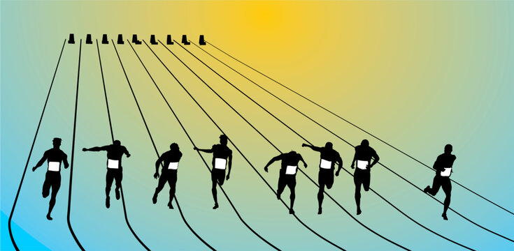 correr, vector, atletismo, atletas