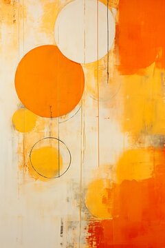 orange white circles design milk wild drips azo yellow rust deep complimentary color interconnections bright soft