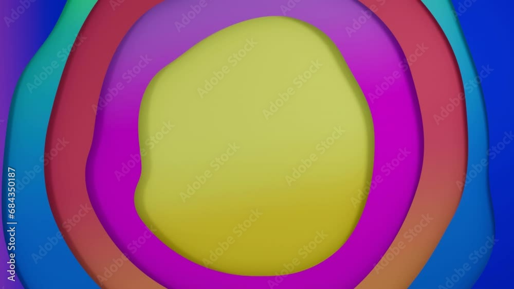 Wall mural abstract looping animation of background with geometric shapes. moving layered banner or presentatio