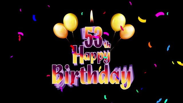 Happy Birthday 53th Celebration Colorfull Fireworks Logo Design Videos