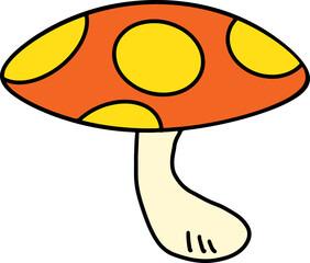 The Mushroom drawing free hand image for food concept.