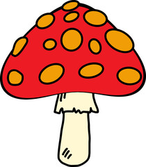 The Mushroom drawing free hand image for food concept.