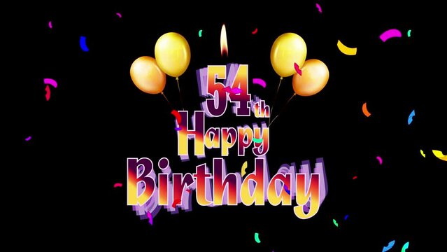 Happy Birthday 54th Celebration Colorfull Fireworks Logo Design Videos