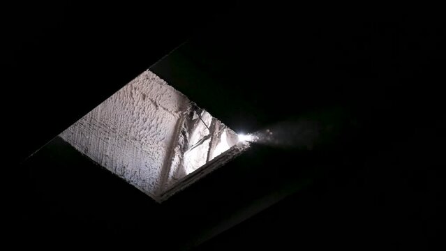 An industrial ventilator through which sunlight passes, Old industrial fan,An industrial ventilator through which solar flare passes, old fan,industrial ventilator, slow motion