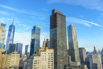 Fototapeta na wymiar New York City, NY USA Street View of Manhattan New York at sunny day