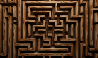 Abstract structural background with brown labyrinth.