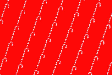 candy cane print on red background