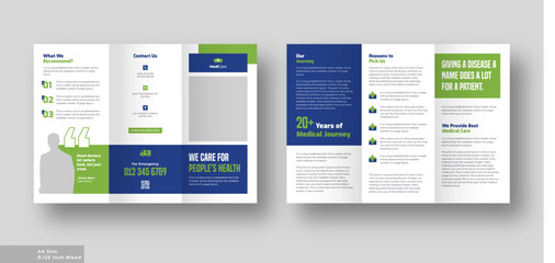 Medical health care trifold brochure, Company or business brochure template