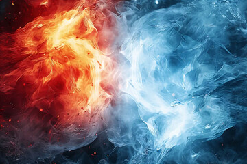 Fire and Ice Background, generative ai 
