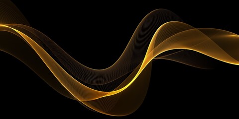 Abstract luxury black and gold wave background