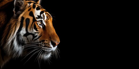 tiger with a black background