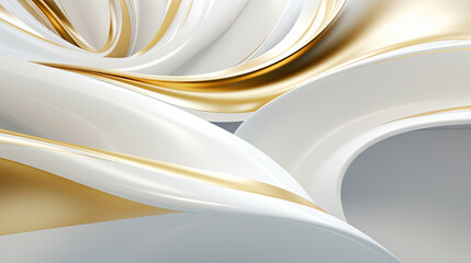 Abstract 3D Modern White and Gold Background [300DPI]