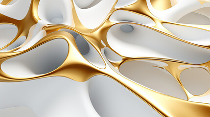 Abstract 3D Modern White and Gold Background [300DPI]