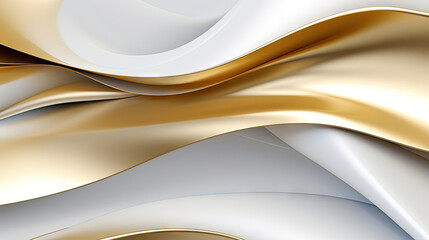 Abstract 3D Modern White and Gold Background [300DPI]