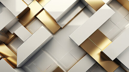Abstract 3D Modern White and Gold Background [300DPI]