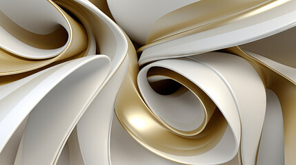 Abstract 3D Modern White and Gold Background [300DPI]