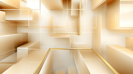 Abstract 3D Modern White and Gold Background [300DPI]
