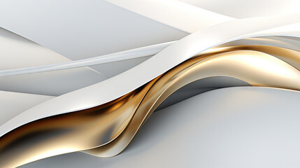 Obraz premium Abstract 3D Modern White and Gold Background [300DPI]