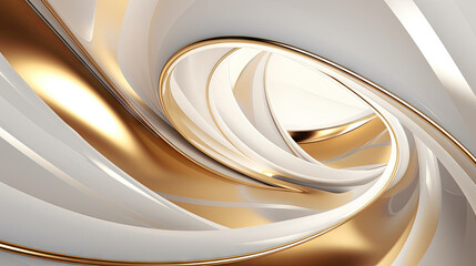 Fototapeta premium Abstract 3D Modern White and Gold Background [300DPI]