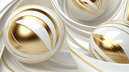 Fototapeta premium Abstract 3D Modern White and Gold Background [300DPI]