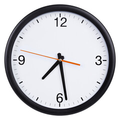 Wall clock on transparent background. Circle clock white back drop.