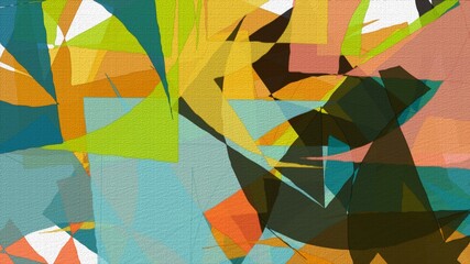 Broken geometrical shapes abstract artwork