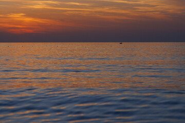 The magical color of the sea at sunset.